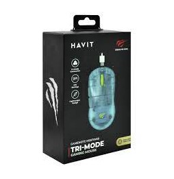 HAVIT GAMER MS970WB-TCY TRI-MODE CELESTE TRANSPARENTE