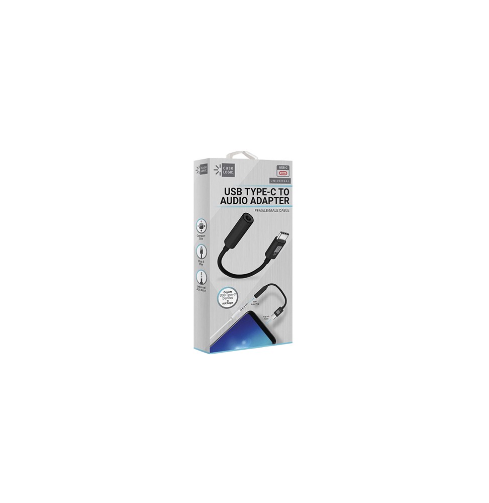 ADAPTADOR CASE LOGIC AUDIO USB-C A 3.5 ST HEMBRA CL-AD-CT-106-BK CASE LOGIC