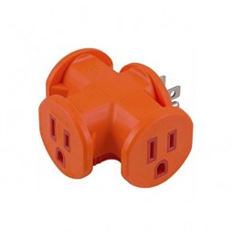 Adaptador GENERAL ELECTRICE AC 1 A 3 Tomas Trabajo Pesado Naranja 50281