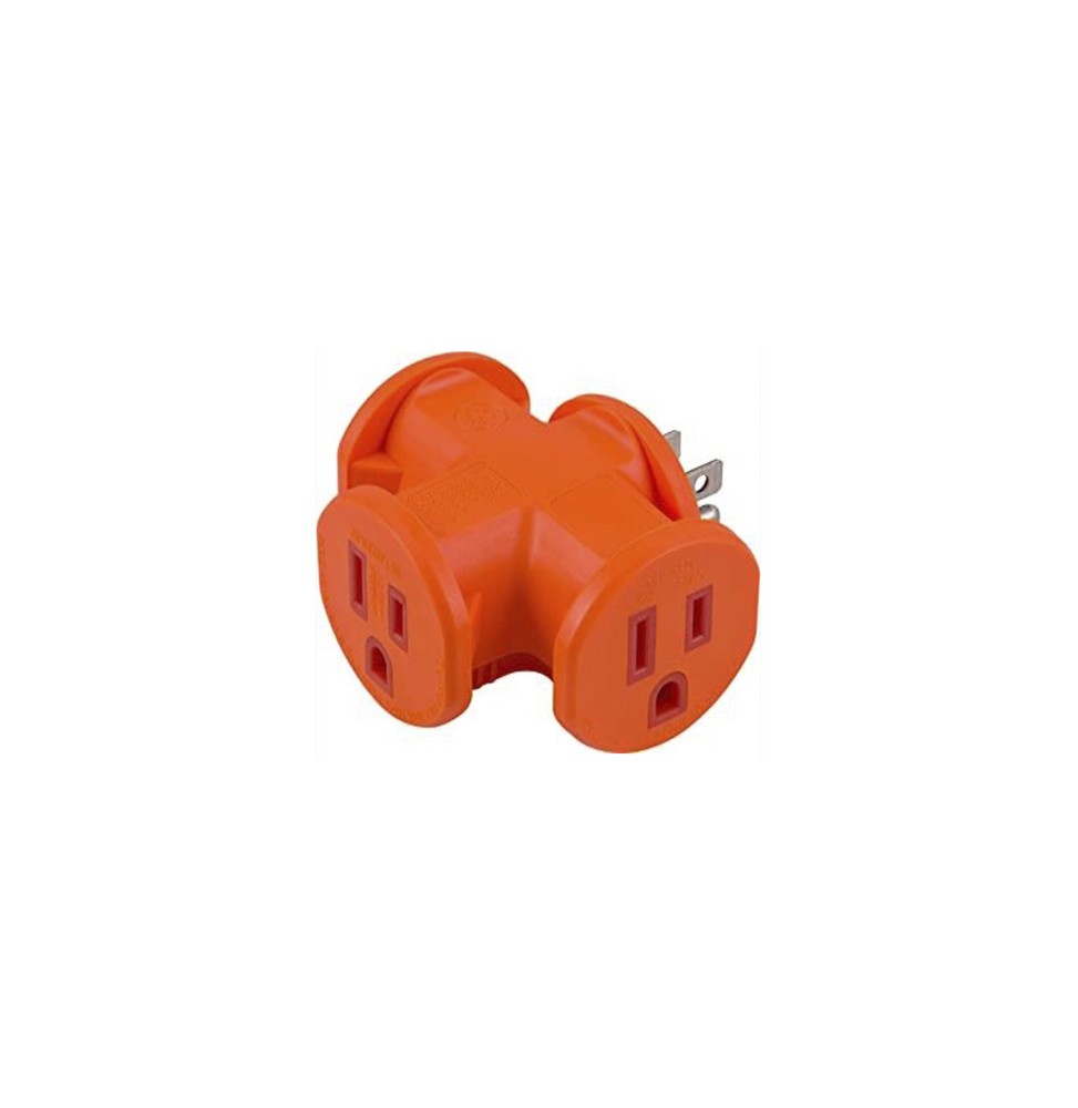 Adaptador GENERAL ELECTRICE AC 1 A 3 Tomas Trabajo Pesado Naranja 50281