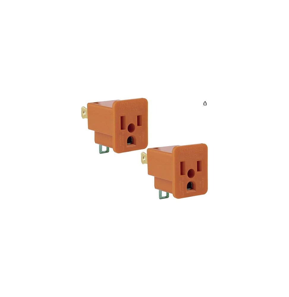 ADAPTADOR GENERAL ELECTRIC, Polarizado a Tierra, 2-Pack 14404