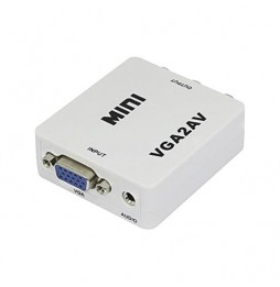 Adaptador Convertidor con Audio VGA2AV UP 1080P