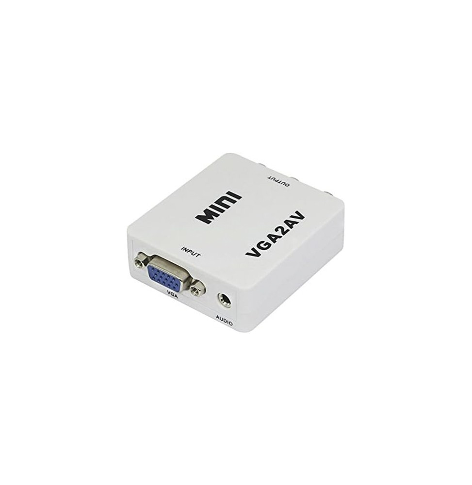 Adaptador Convertidor con Audio VGA2AV UP 1080P