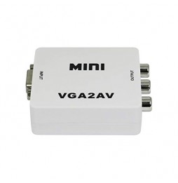 Adaptador Convertidor con Audio VGA2AV UP 1080P
