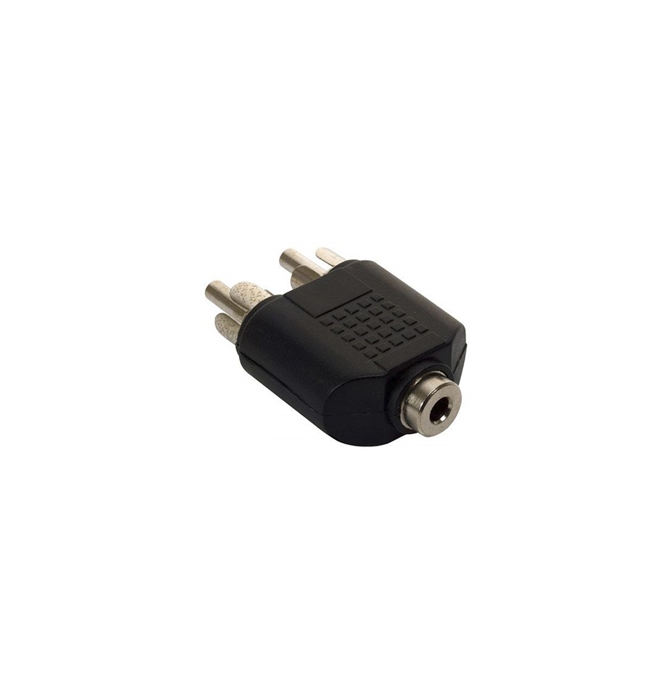 Adaptador de 2 plugs RCA a jack 3,5 mm, estéreo