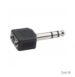 ADAPTADOR DE AUDIO CON CONECTOR HEMBRA DUAL 3.5MM TRS 6.35