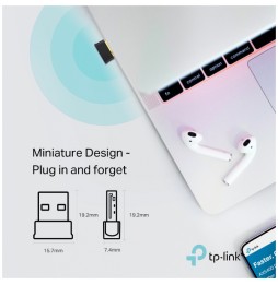 Adaptador Tp-Link Archer T2UB Nano AC600 USB con Wi-Fi 5 y Bluetooth 4.2