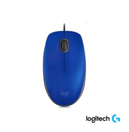 Mouse Logitech M110 Silent - Cableado, USB, Óptico, 1000 dpi, Azul