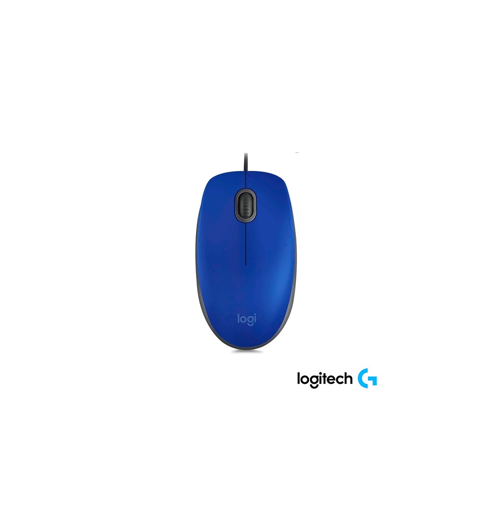 Mouse Logitech M110 Silent - Cableado, USB, Óptico, 1000 dpi, Azul