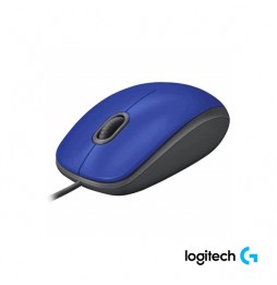 Mouse Logitech M110 Silent - Cableado, USB, Óptico, 1000 dpi, Azul