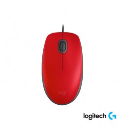 Mouse Logitech M110 Silent - Cableado, USB, Óptico, 1000 dpi, Rojol