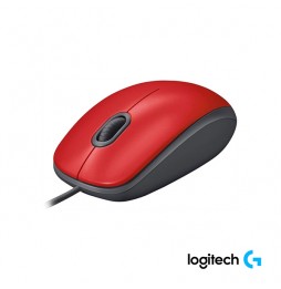 Mouse Logitech M110 Silent - Cableado, USB, Óptico, 1000 dpi, Rojol