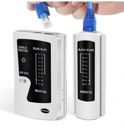 Probador de cables de red RJ45 y RJ11