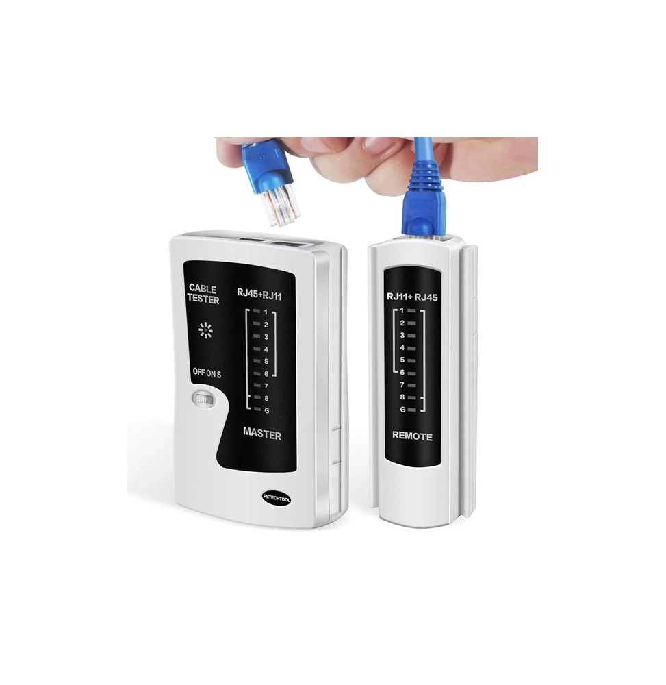 Probador de cables de red RJ45 y RJ11