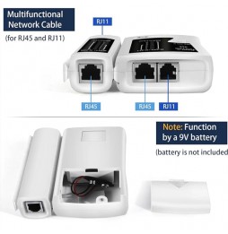 Probador de cables de red RJ45 y RJ11