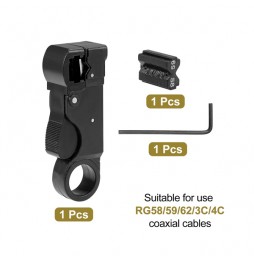 Pelacables coaxial rotatorio de 2 cuchillas NETcom HeER-10120