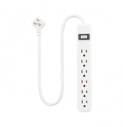 Regleta General Electric Protector de picos 6 Tomas 450J 0.6MTS Cable Blanco 33656 GE