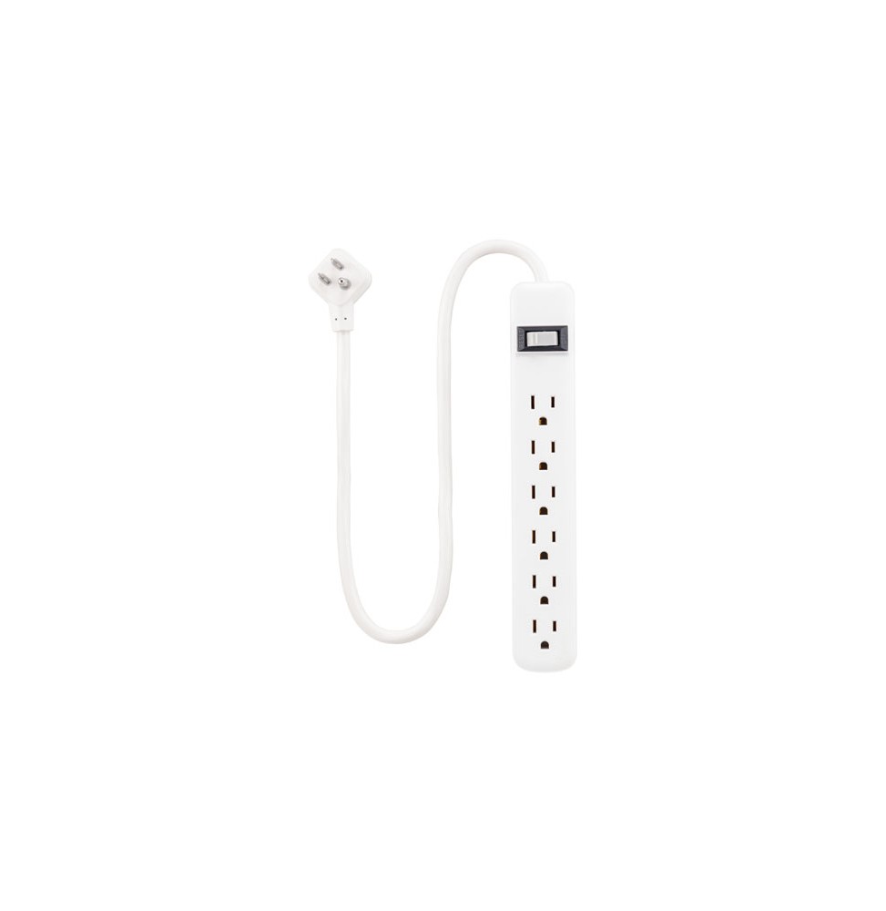 Regleta General Electric Protector de picos 6 Tomas 450J 0.6MTS Cable Blanco 33656 GE