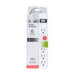 Regleta General Electric Protector de picos 6 Tomas 450J 0.6MTS Cable Blanco 33656 GE