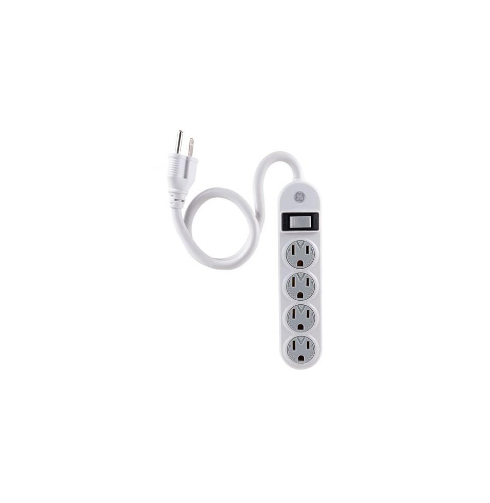 Regleta General Electric 4 Tomas 1.5ft Cable blanco 14837 GE