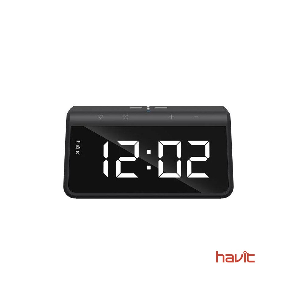Reloj Havit W320 despertador y cargador inalámbrico