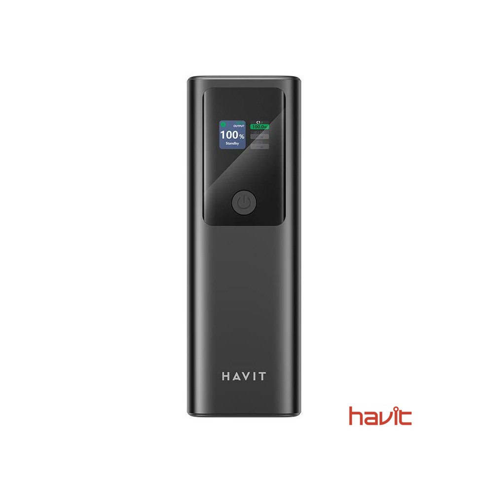 Batería externa HAVIT PB50 de 27000 mAh para portátil con pantalla inteligente