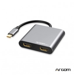 Adaptador ARGOM HDMI dual 4 en 1 One Axess con USB 3.0  ARG-UB-0182  A00651 W