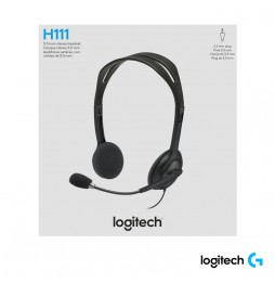 Audífonos Logitech H111 Jack 3,5 mm Stereo - Micrófono - Negro