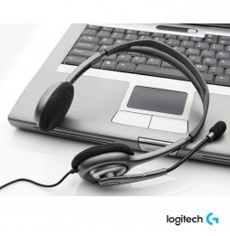 Audífonos Logitech H111 Jack 3,5 mm Stereo - Micrófono - Negro