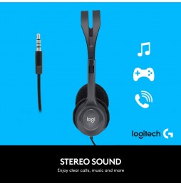 Audífonos Logitech H111 Jack 3,5 mm Stereo - Micrófono - Negro