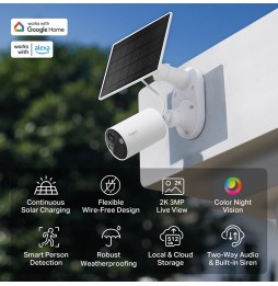 Cámara Tp-Link Tapo C410KIT de Vigilancia Wi-Fi Solar con Batería Recargable y Detección IA