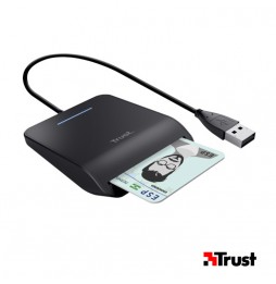 Lector de tarjetas inteligentes - Trust 23890 Primo Smart Card Reader, Para DNI, Negro
