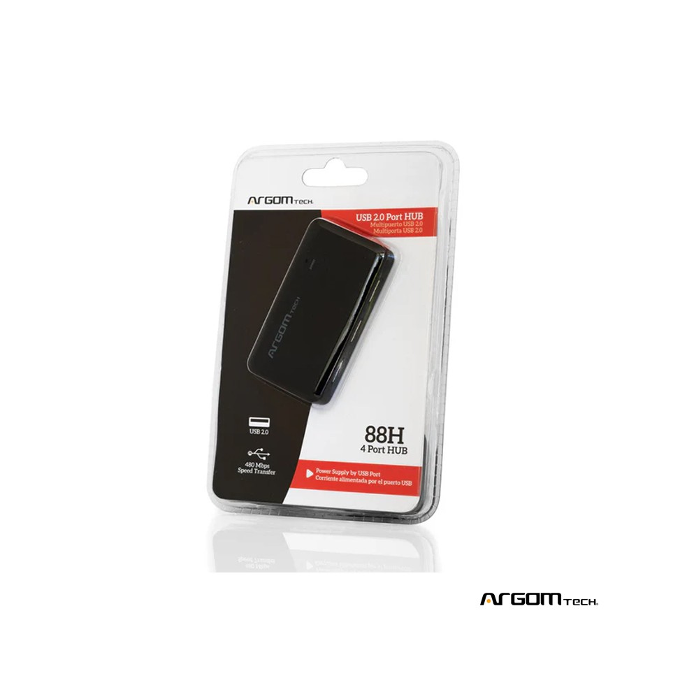 CONCENTRADOR USB 2.0 de 4 PUERTOS Argom Tech 88H.