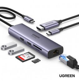 ADAPTADOR MULTIFUNCION USB-C 6 en 1 de UGREEN.