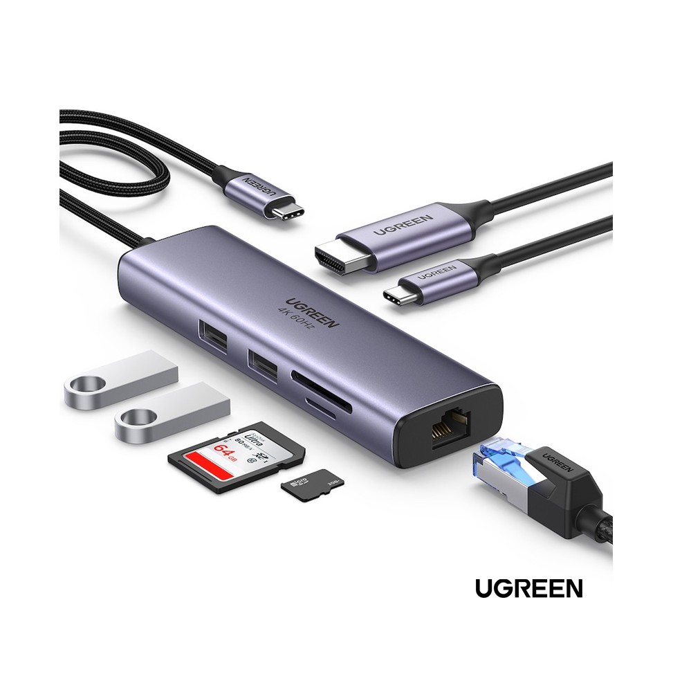 ADAPTADOR MULTIFUNCION USB-C 6 en 1 de UGREEN.
