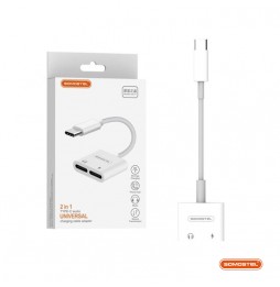 ADAPTADOR  CARGA Y AUDIO UNIVERSAL Tipo-C 2 en...