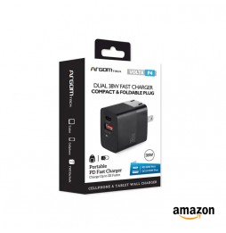 Cargador Rápido Dual Argom Tech Volta P4 de 38W