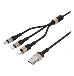 CABLE USB 3 en 1 de la marca Havit, modelo H691.