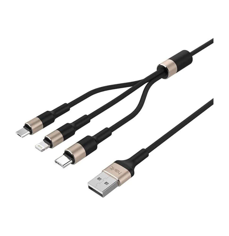 CABLE USB 3 en 1 de la marca Havit, modelo H691.