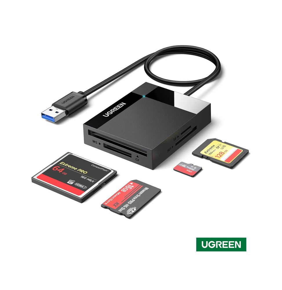 Lector de tarjetas 4 en 1 USB 3.0 UGREEN CR125,  30333