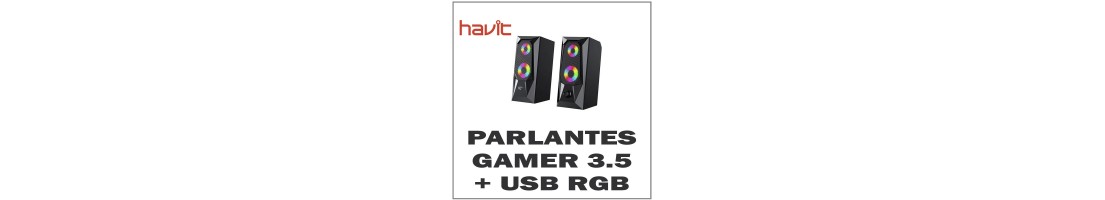 Parlantes Gamer 3.5mm + USB  RGB
