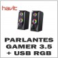 Parlantes Gamer 3.5mm + USB  RGB