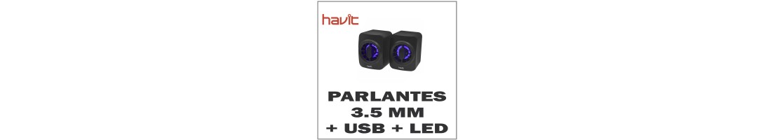 Parlantes 3.5mm + USB Luz LED